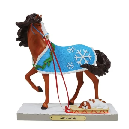 Trail of Painted Ponies Snow Ready Horse and dog Figurine