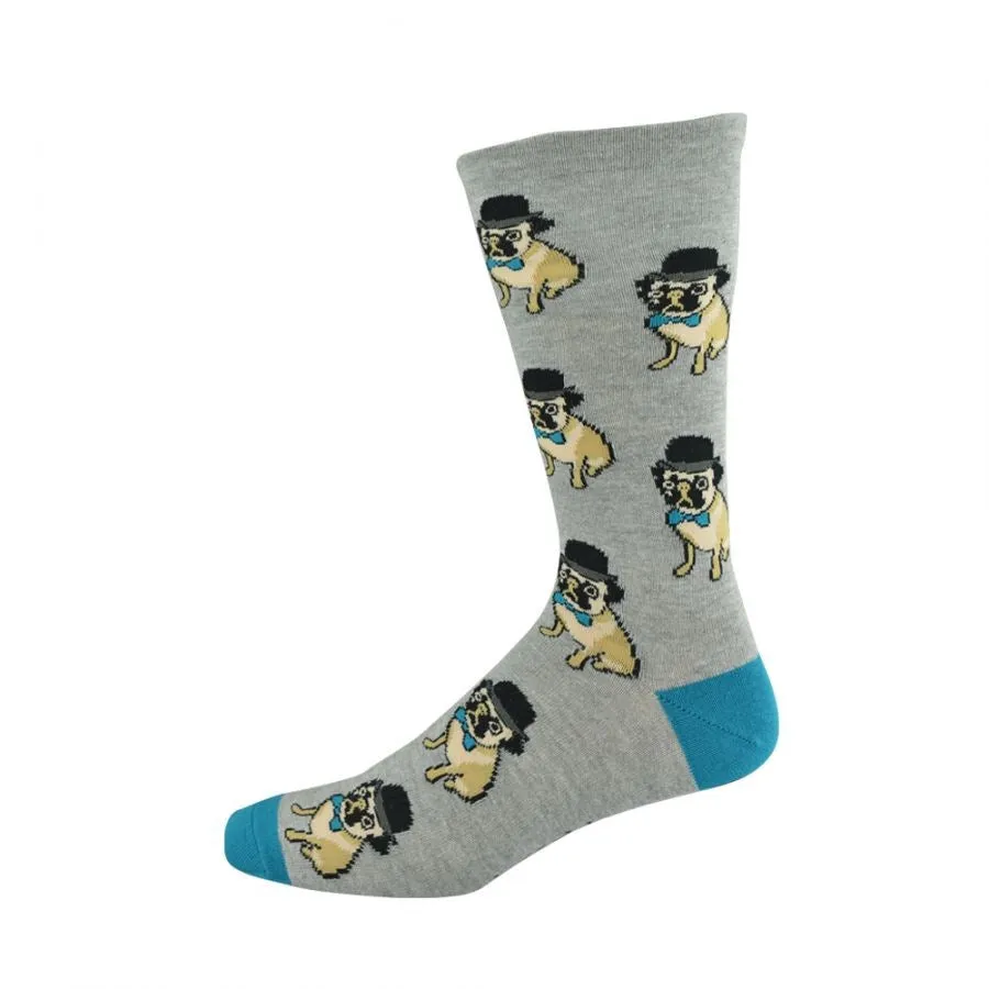 5bBamboozld-Mens-Hipster-Pug-Bamboo-Sock