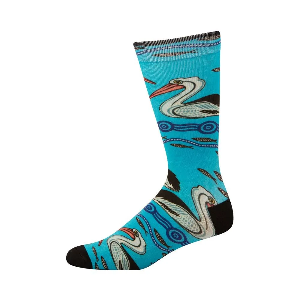 5eBamboozld-Mens-Native-Australian-Pelican-Bamboo-Sock