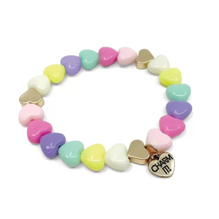 Charm It - Bracelet - Pastel Heart Stretch