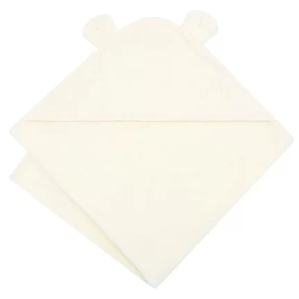 Hooded towel in organic cotton - White