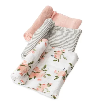 Blankets muslin - Watercolor Roses (pack of 3)