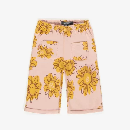 PINK FLOWERY PANT IN FRENCH TERRY BABY