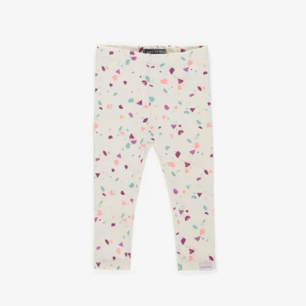 CREAM LONG LEGGING WITH A MULTICOLORED PATTERN IN JERSEY BABY