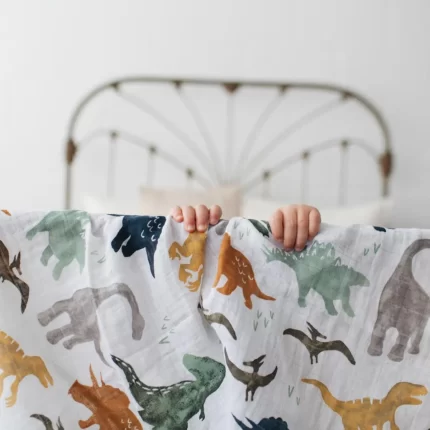 Bamboo Muslin Swaddle Blanket - Dinosaurs