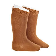 Condor Knee High With Lace Edging  2409/2 -688 Canela