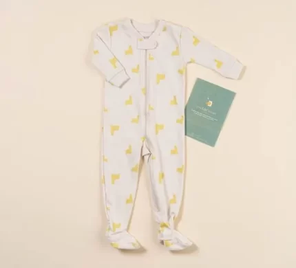 Footed Pajama Pima Cotton - Llamas Birch
