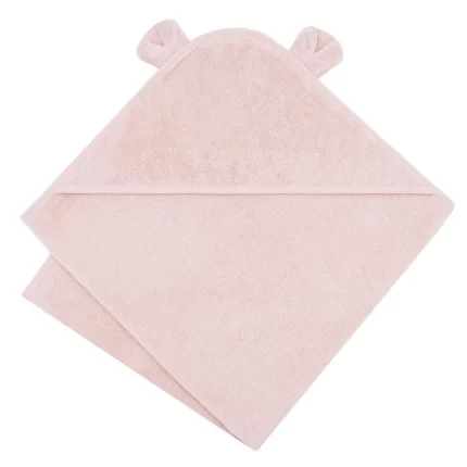 Hooded towel in organic cotton - Blush