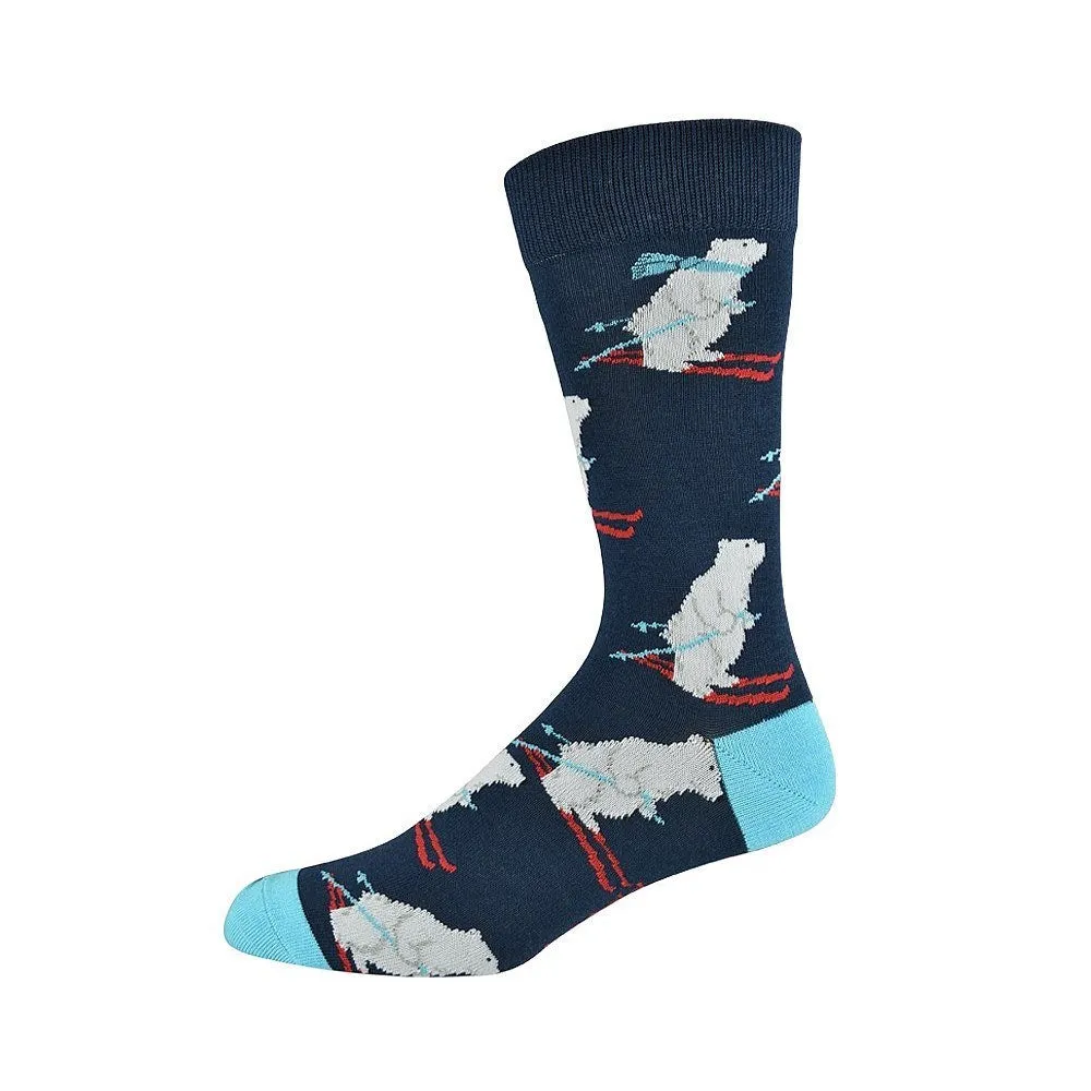 6dBamboozld-Mens-Polar-Bear-Skier-Bamboo-Sock