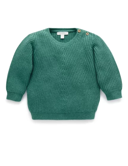Classic Rib Jumper - Emerald Melange