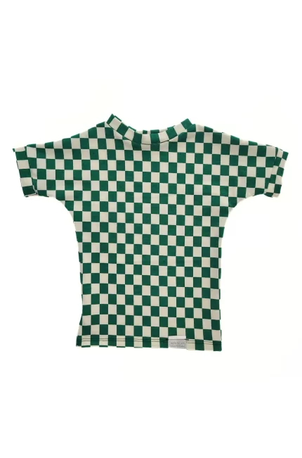 Grow With Me T-Shirt - Green Checkered print