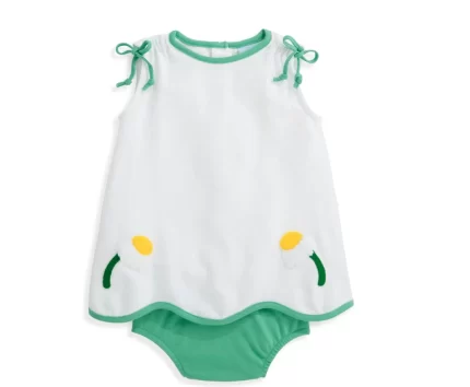 Bella Bliss - Sally Swing Set - White Daisies Terrycloth