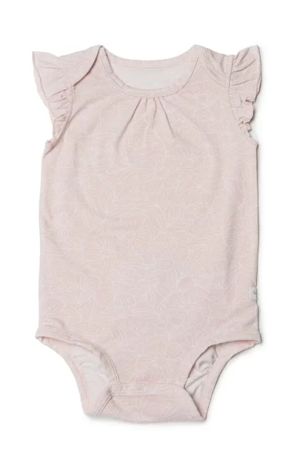 Girl's Bodysuit In TENCEL™ - Sepia Rose Floral
