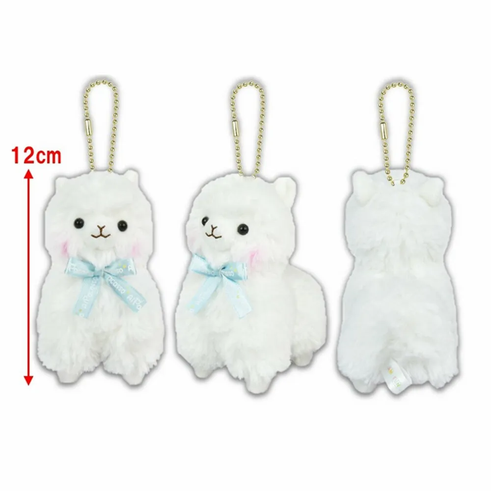 6rAmuse-Alpacasso-in-White-with-Ribbon-Shiro-Chan-Plush-Keychain-Japan-Imports