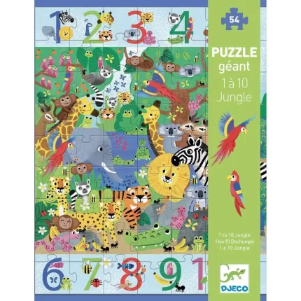 Giant puzzle - 1 to 10 Jungle (54 pcs)