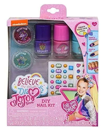JoJo Siwa DIY Nail Kit- Includes Polish Glitter Stickers & More!