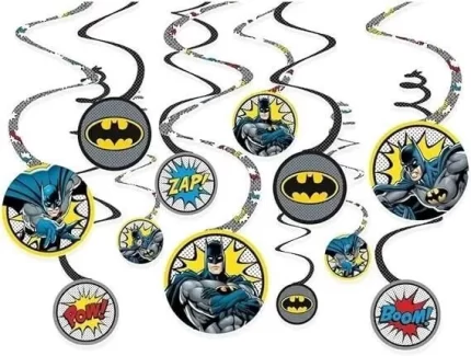 Amscan Batman Heroes Unite Spiral Decorations - 5" (12 Pcs)