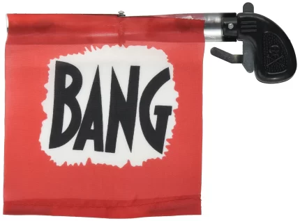 Loftus Star Power Starter Prank Bang Gun Flag Pistol Red/Black/White 5"