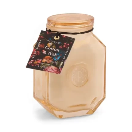 Paddywax: Botanica White Glass Candle - Cotton & Teak (8oz/226g)