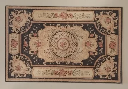 Rug Oriental Black Rose Tan