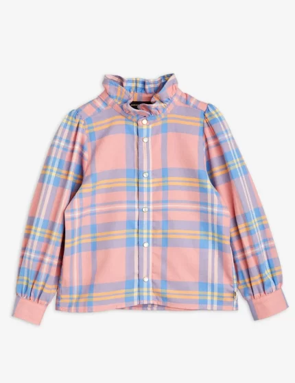 Flanell Check Woven Blouse - Pink