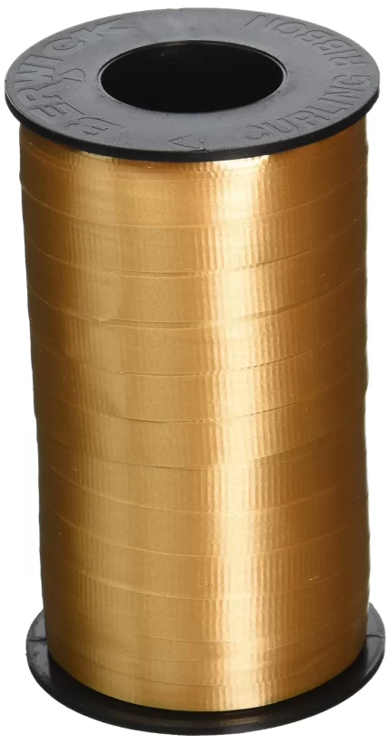 Berwick 3/8-Inch Wide by 250 Yard Spool Super Curl Crimped Splendorette Curling Ribbon Gold