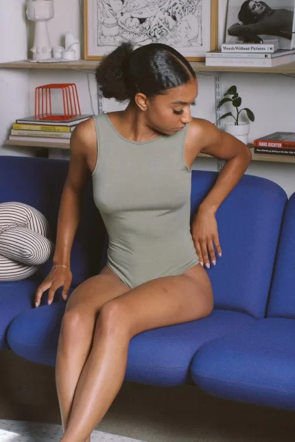 Backless Thong Bodysuit - Sage