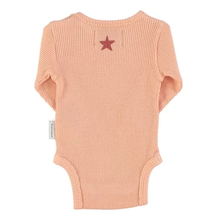 Baby Long Sleeve Bodysuit - Light Pink w/ Heart Print