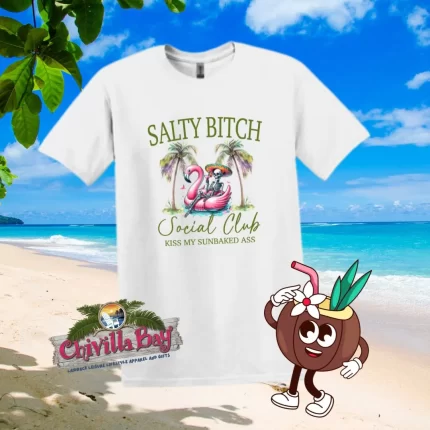 "Salty Bitch Social Club" Beach Scene T-Shirt