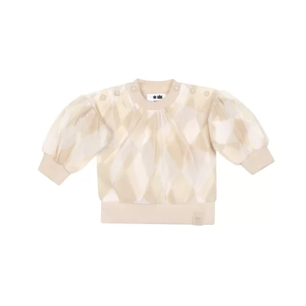 Baby Tulle & Terry Sweatshirt - Beige