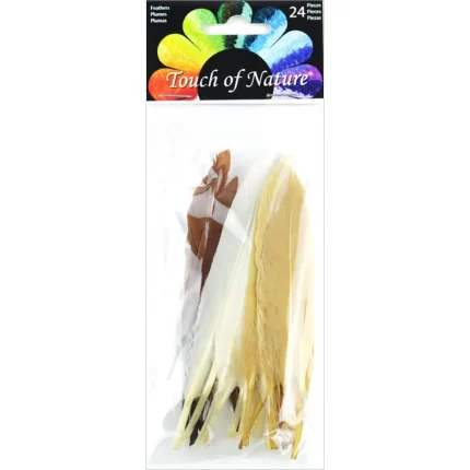 Touch of Nature 38297 24-Piece Mini Indian Feathers for Crafting 3-Inch Earth Mix