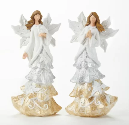 Winter Angel with Gold tint 8 inches tall