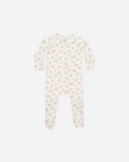 Bamboo Zip Footie - Strawberries