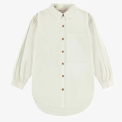CREAM SHIRT WITH LONG SLEEVES IN SOFT POPLIN CHILD