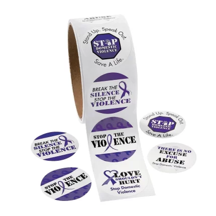 Domestic Violence Awareness Sticker Roll (100 stickers)