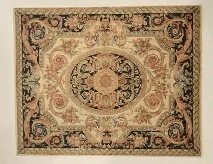 Rug Oriental Black Olive & Rust
