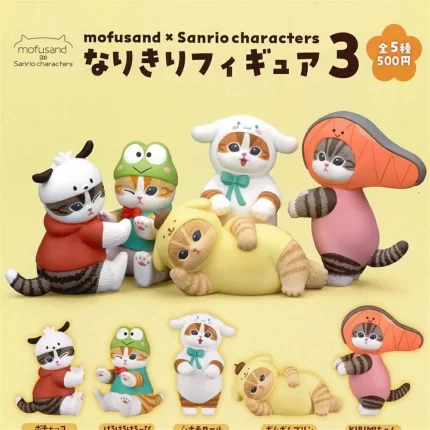 Mofusand×Sanrio Characters Cosplay Figure 3 Gashapon Asst-Set of 20(Bag)-Japan Imports