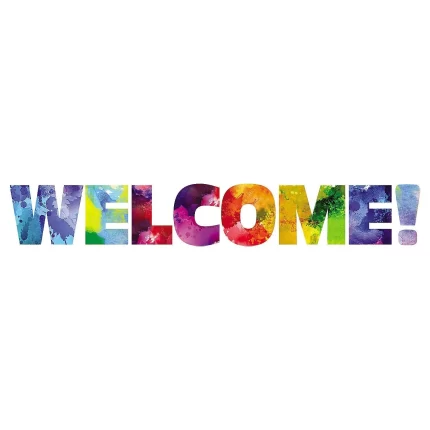 Fun Express Watercolor Welcome Letters - 8 Pieces - Educational and Learning Activities for Kids