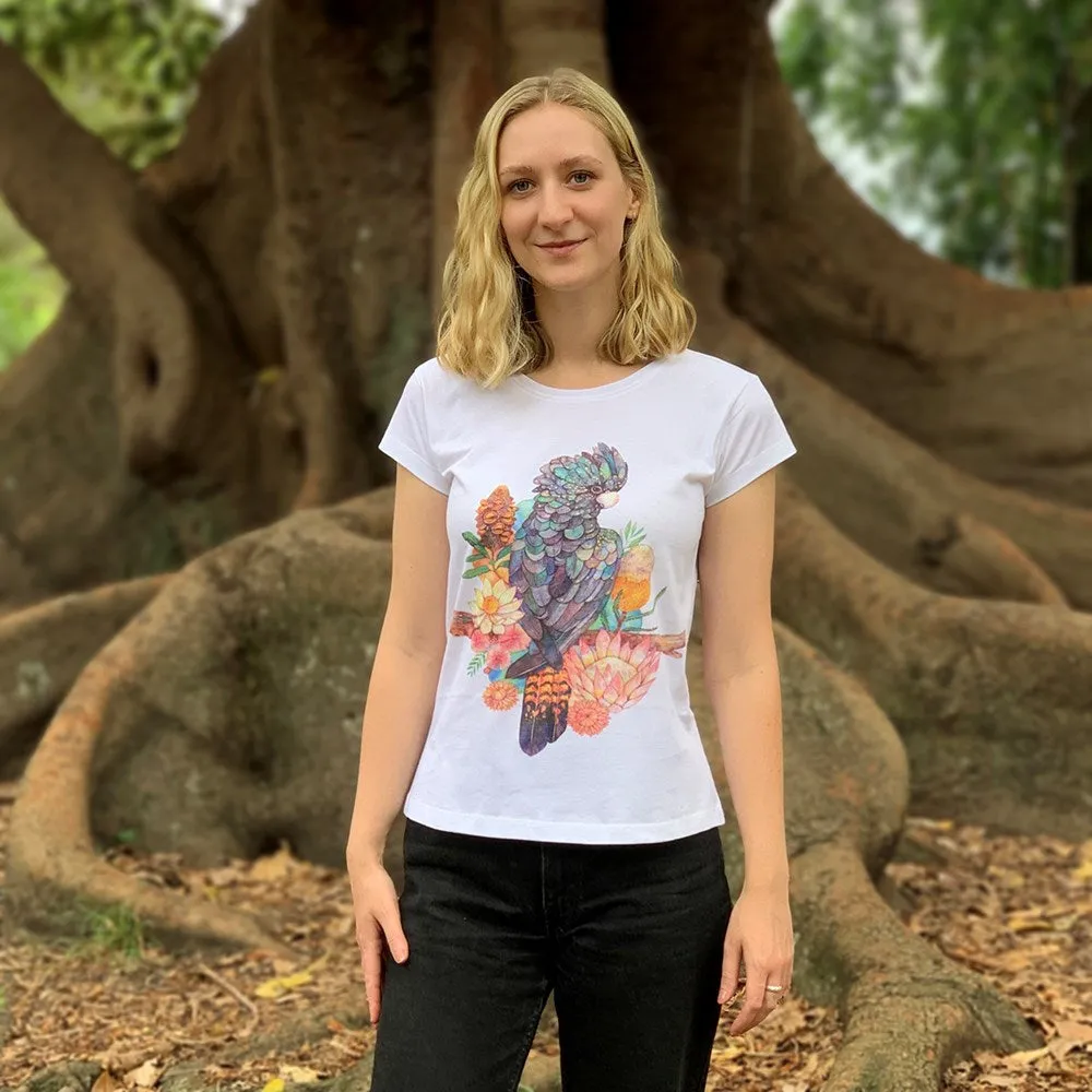 7wBlack-Cockatoo-White-Womens-Tee