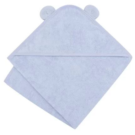 Hooded towel in organic cotton - Blue