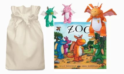 Zog Story Sack with Aurora Soft Toy Dragons