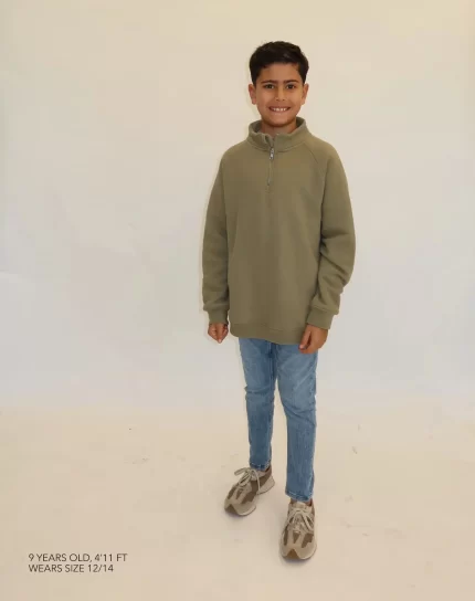 Kids Best Friend Half Zip - Olive