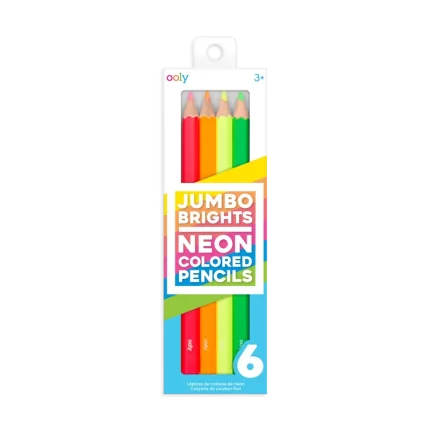 jumbo brights neon colored pencils - set of 6