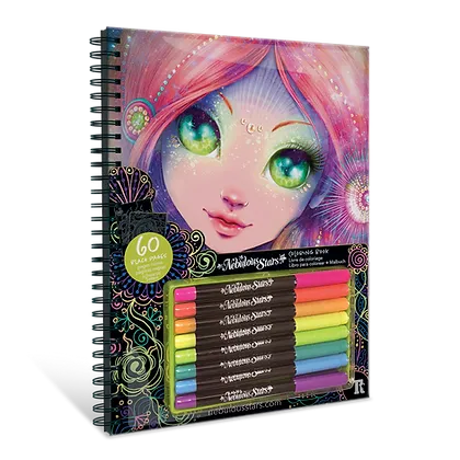 NEBULOUS STARS BLACK PAGES COLORING BOOK - CORALIA (NEON PENS)