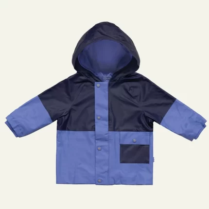 Colorblock Kid Raincoat - Peri Blue/ Navy