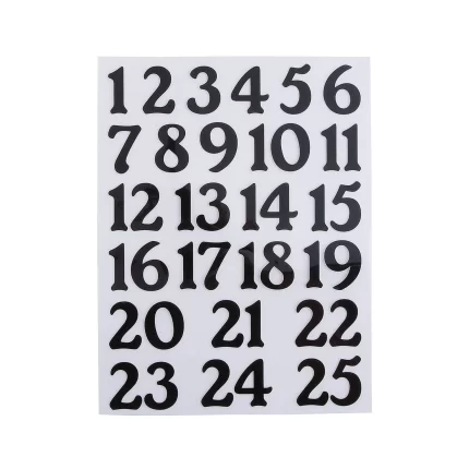 Iron-On Countdown Numbers - 25 Pieces