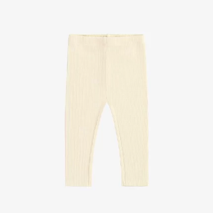 CREAM LEGGING IN RIBBED KNIT BABY