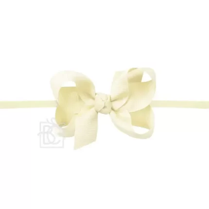 Beyond Creations - Nylon Headband Bow - Light Yellow