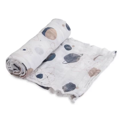 Blanket swaddling in cotton muslin - Planetary