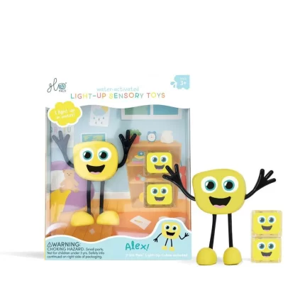 Glo Pals Character + Lighted Bath Cubes - Alex (yellow)